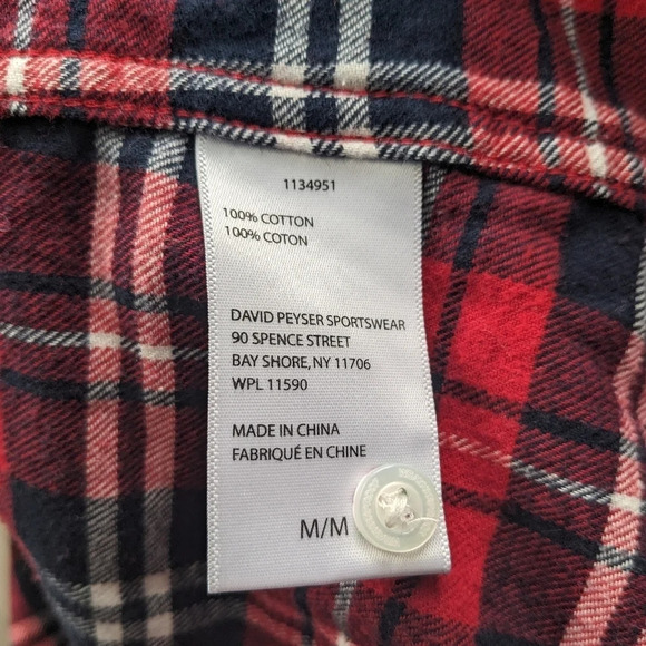 Weatherproof Vintage Plaid Flannel Button Down Shirt Lumberjack Red/Blue - Picture 7 of 7